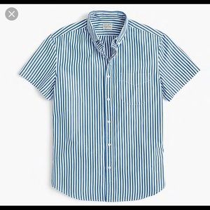Short-sleeve shirt in blue stripe
